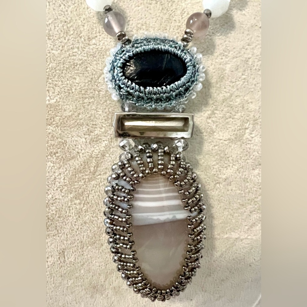 Beautiful Stone Statement Necklace - image 5